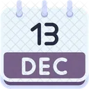Calendar December Thirteen Icon
