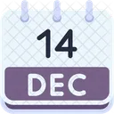 Calendar December Fourteen Icon