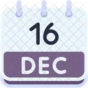 Calendar December Sixteen Icon