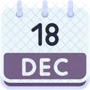 Calendar December Eighteen Icon