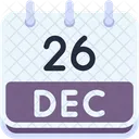Calendar December Twenty Six Symbol