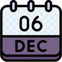 Calendar December Six Icon