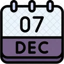 Calendar December Seven Icon
