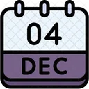 Calendar December Four Icon