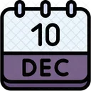 Calendar December Ten Icon