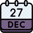 Calendar December Twenty Seven Icône
