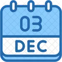 Calendar December Three Icon