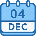 Calendar December Four Icon
