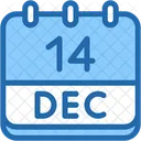 Calendar December Fourteen 아이콘