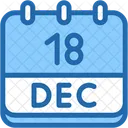 Calendar December Eighteen Icon