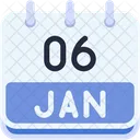 Calendar January Six Icon