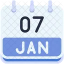 Calendar January Seven Icon