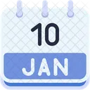 Calendar January Ten Icon