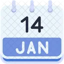 Calendar January Fourteen Icon