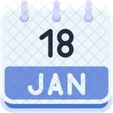 Calendar January Eighteen 아이콘