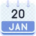 Calendar January Twenty Icon