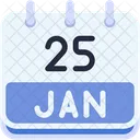 Calendar January Twenty Five Icon