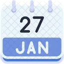 Calendar January Twenty Seven Icon