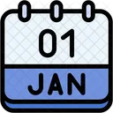 Calendar January One Icon