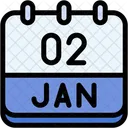 Calendar January Two Icon