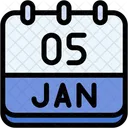 Calendar January Five Icon