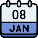 Calendar January Eight Icon