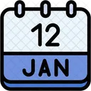 Calendar January Twelve Icon