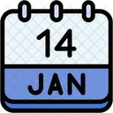 Calendar January Fourteen Icon