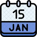 Calendar January Fifteen Icône