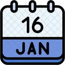 Calendar January Sixteen Icon