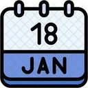 Calendar January Eighteen Icon
