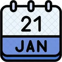 Calendar January Twenty One Icon