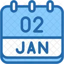 Calendar January Two Icon