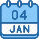 Calendar January Four Icon