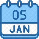 Calendar January Five Icon