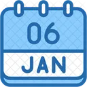 Calendar January Six Icône