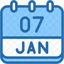 Calendar January Seven Icon