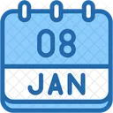 Calendar January Eight Icon