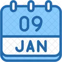 Calendar January Nine Icon