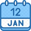 Calendar January Twelve Icon