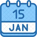 Calendar January Fifteen Icône