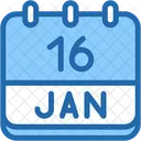 Calendar January Sixteen Icon
