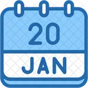 Calendar January Twenty Icon