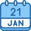 Calendar January Twenty One Icon