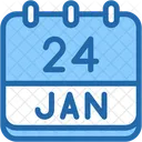 Calendar January Twenty Four Icon