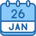Calendar January Twenty Six Icône