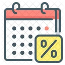 Calendar Date Percentage Icon
