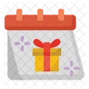 Calendar Birthday Gift Box Icon