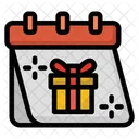 Calendar Birthday Gift Box Icon