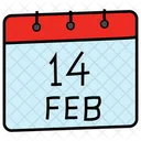 Calendar Valentines Date Yearbook Icon